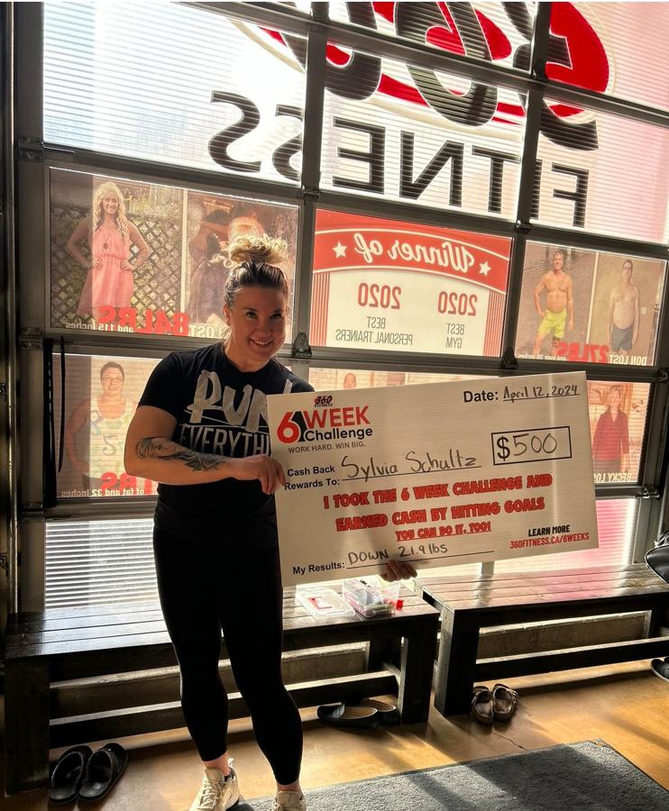 Sylvia with her 6 Week Challenge results